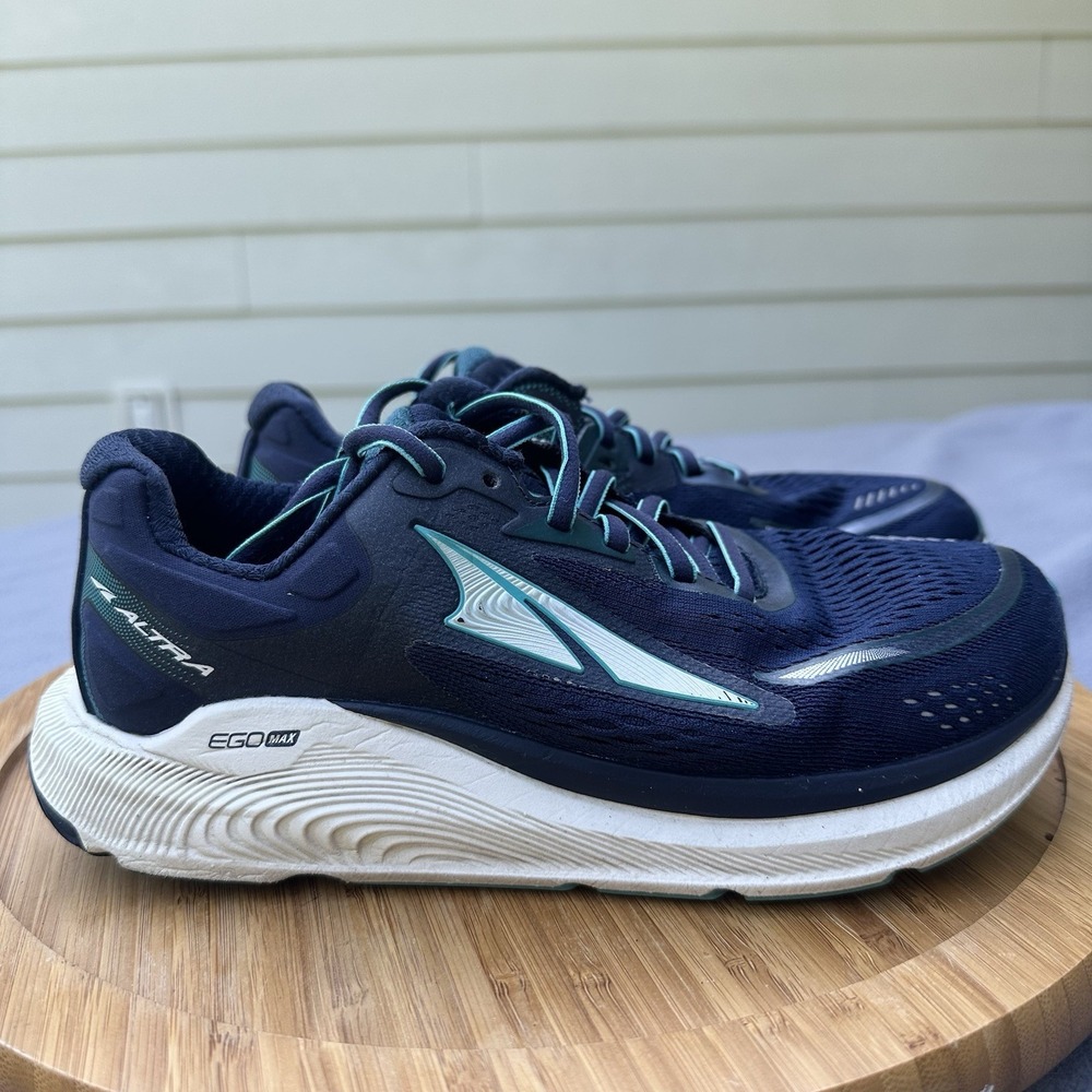 Altra Paradigm 6 Ego Max Road Running Shoes Womens Size 7 Navy Blue Teal Sneaker